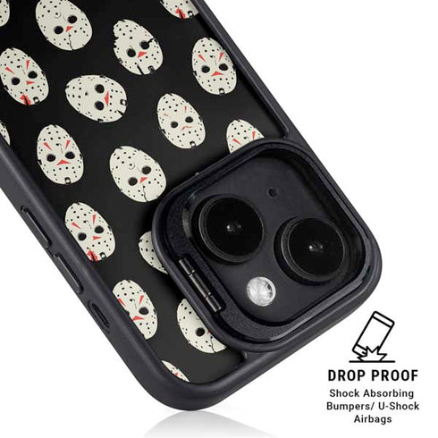 Warner Bros Friday the 13th Jason Voorhees Pattern iPhone 15 Kickstand Case